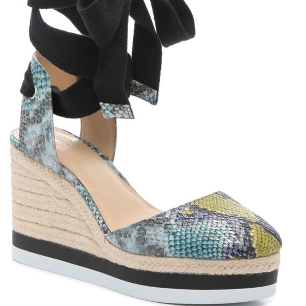 JLO Jalina Espadrille Blue Multicolor Snake Print JLO Jalina Espadrille